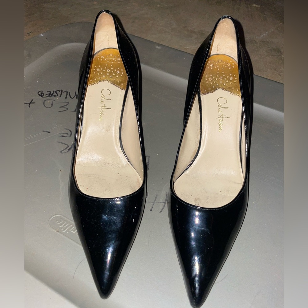 Black Cole Haan pointy toe heels
